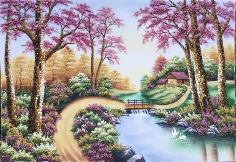 Những mẫu tranh dân gian về phong cảnh làng quê 3