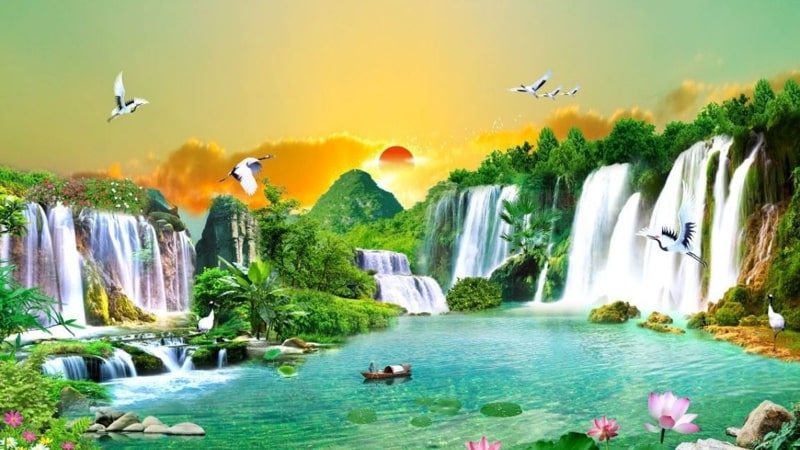 Tranh phong cảnh đẹp về núi rừng, thiên nhiên hùng vĩ 9