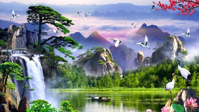 Mẫu tranh phong cảnh 3D độc đáo 1