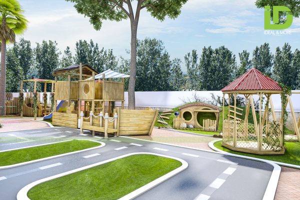 Cách trang trí ngoài sân trường mầm non đẹp, ấn tượng