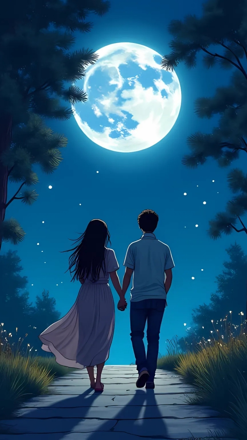 ảnh nền tình yêu điện thoại ánh trăng sáng