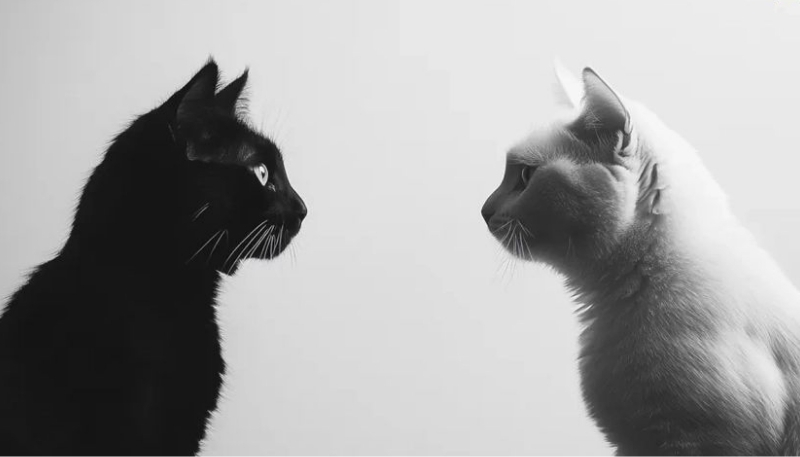 ảnh nền tình yêu mèo đen trắng