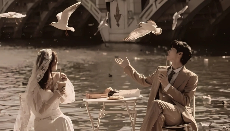 ảnh nền tình yêu ngắm hoàng hôn lãng mạn