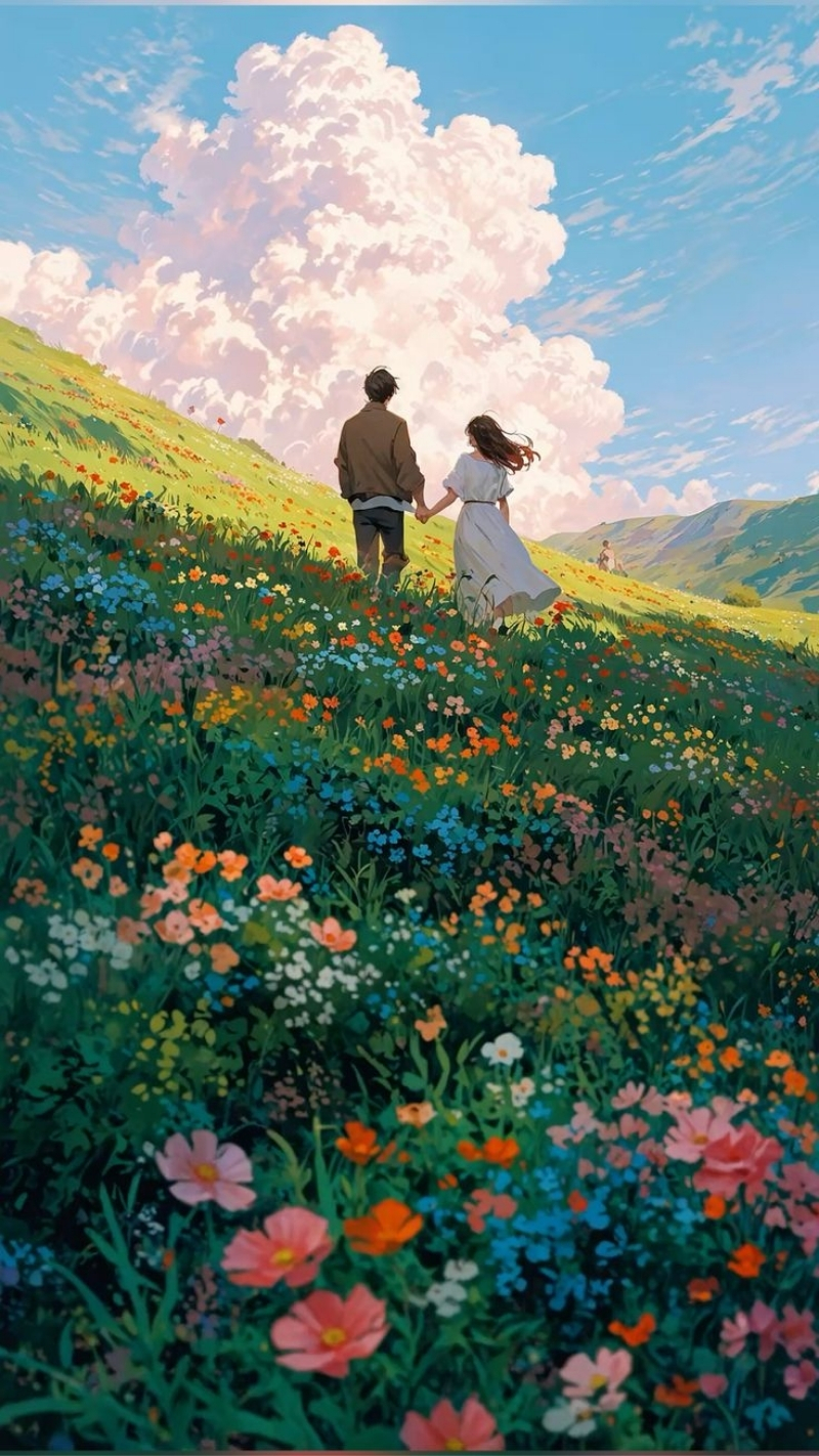 ảnh nền tình yêu điện thoại động cơ đầy hoa