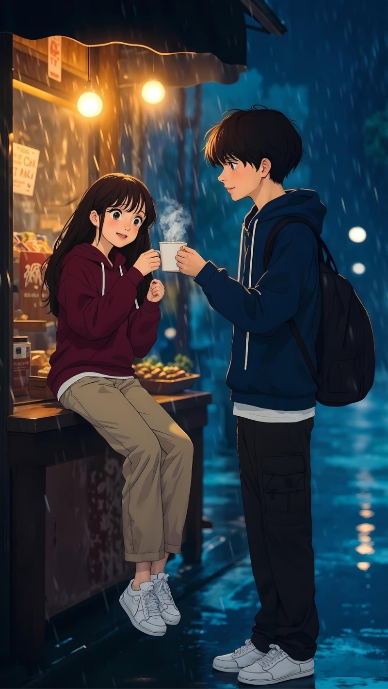 ảnh nền tình yêu điện thoại uống cà phê