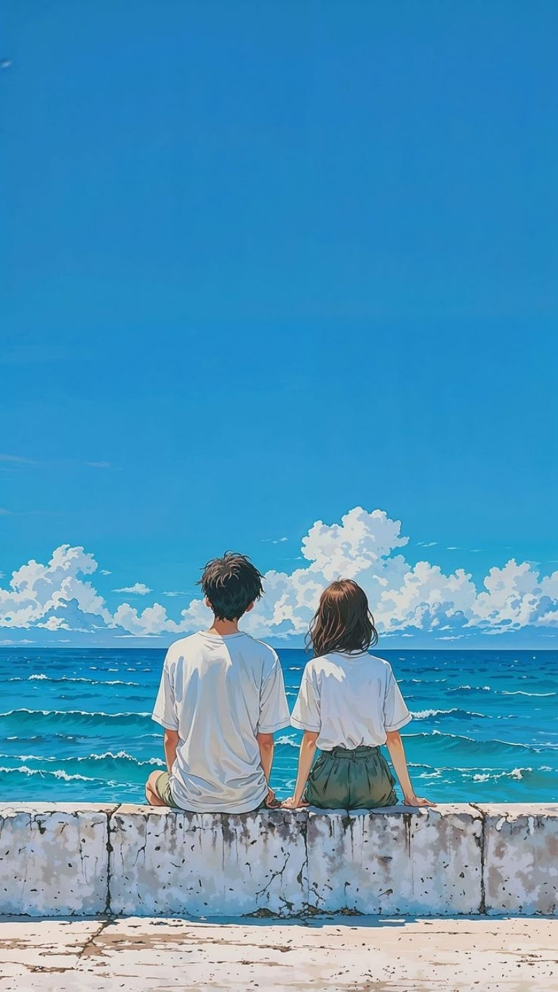 ảnh nền tình yêu điện thoại ngắm đại dương