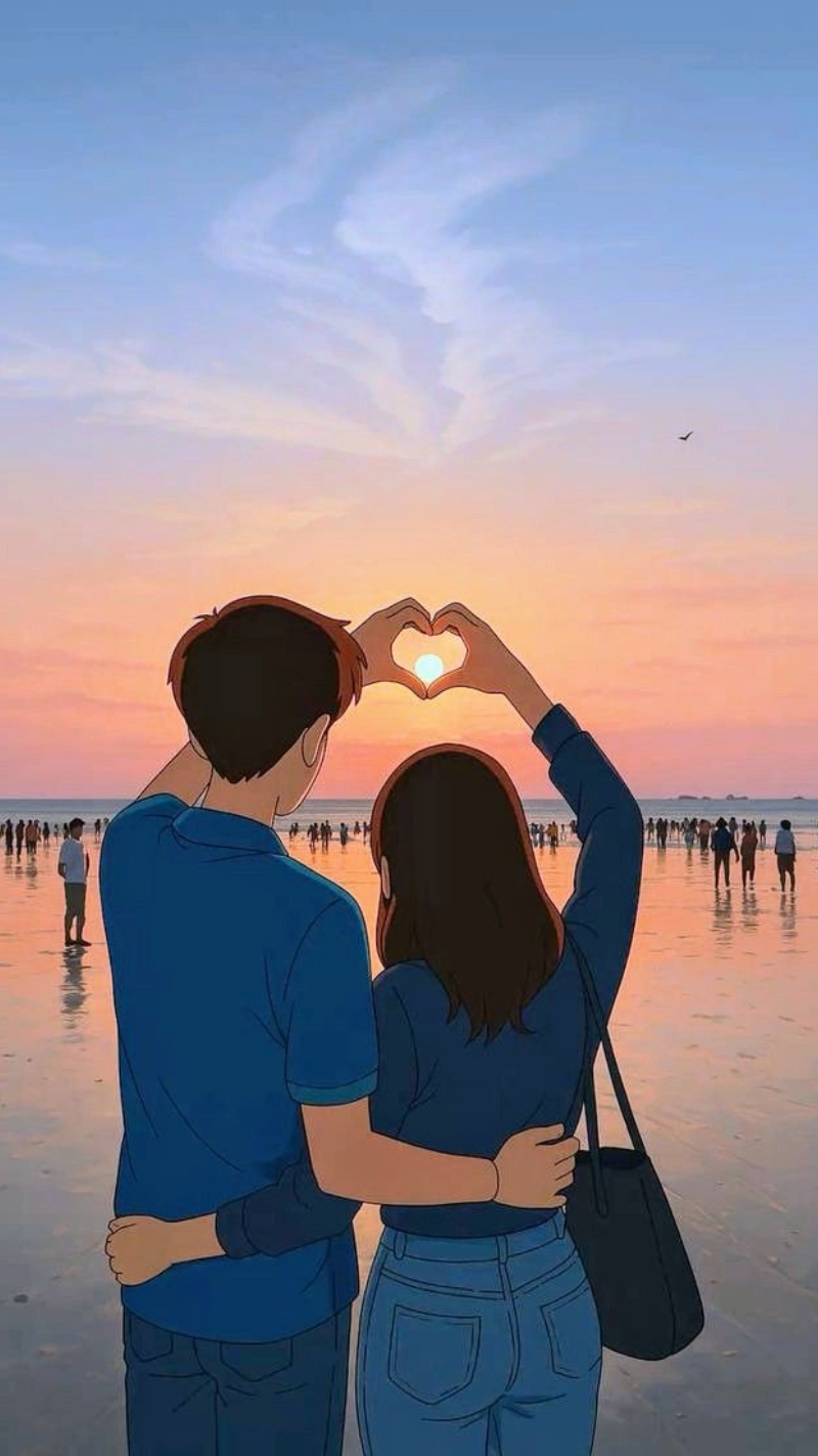 ảnh nền tình yêu trái tim cute