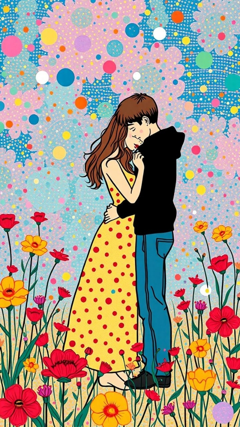 ảnh nền tình yêu điện thoại chibi cực đáng yêu
