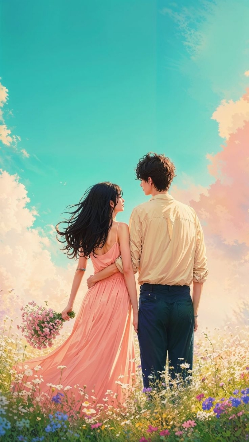 ảnh nền tình yêu điện thoại hoa đa sắc