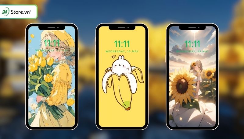 hình nền màu vàng cho điện thoại