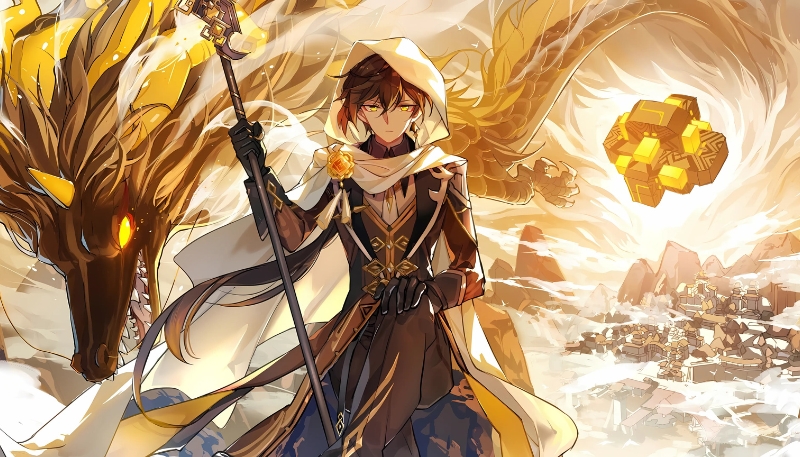 hình nền màu vàng anime cho máy tính