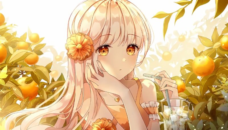 wallpaper anime màu vàng 4K