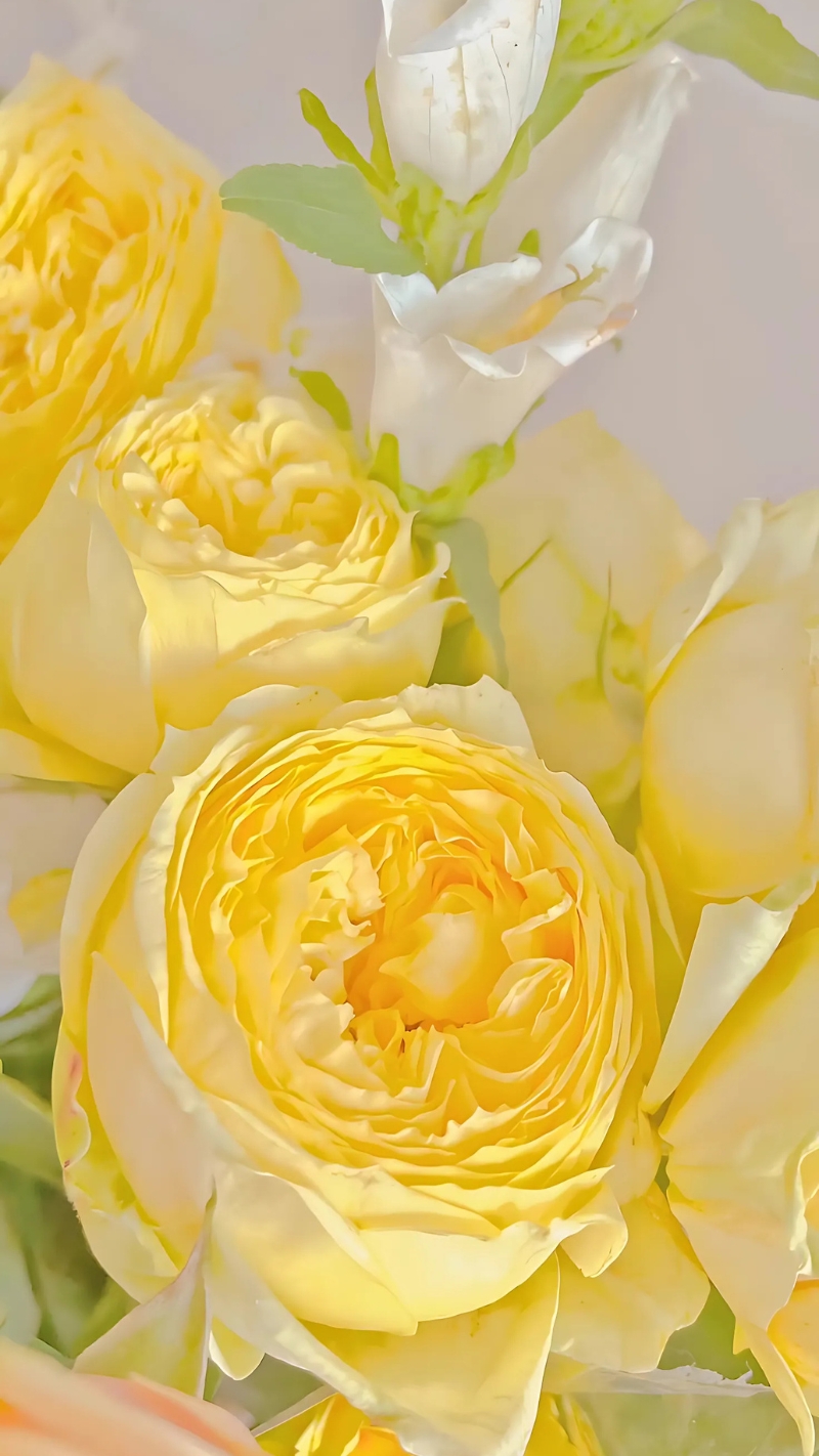 hình nền điện thoại màu vàng vẽ hoa tươi tắn