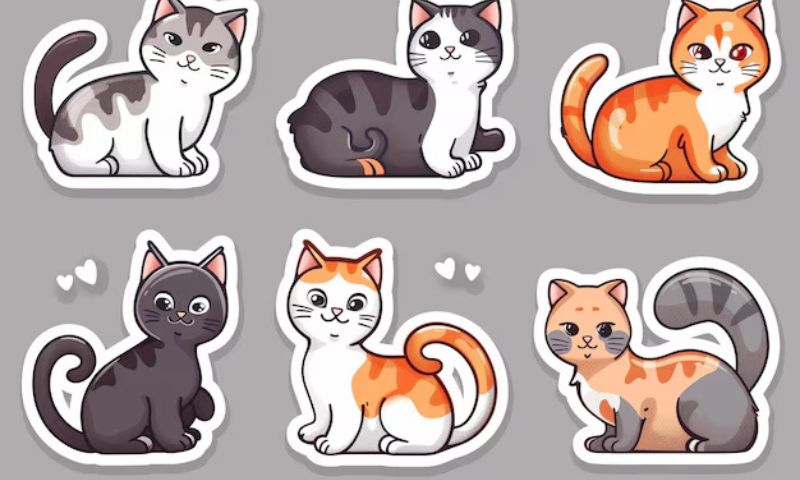 sticker mèo cute