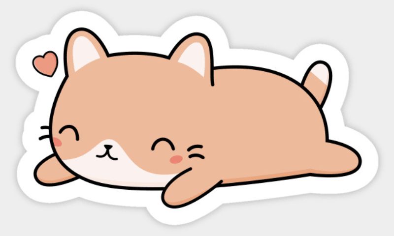 sticker mèo cute