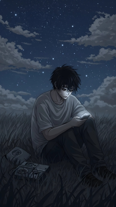 Hình nền anime nam buồn trầm tư