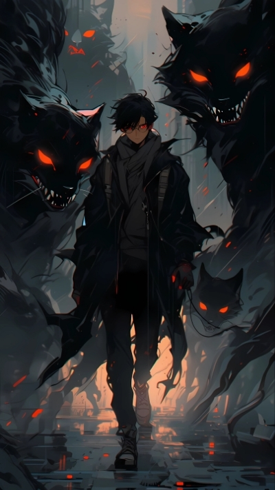 Hình nền điện thoại nam anime tóc bạc