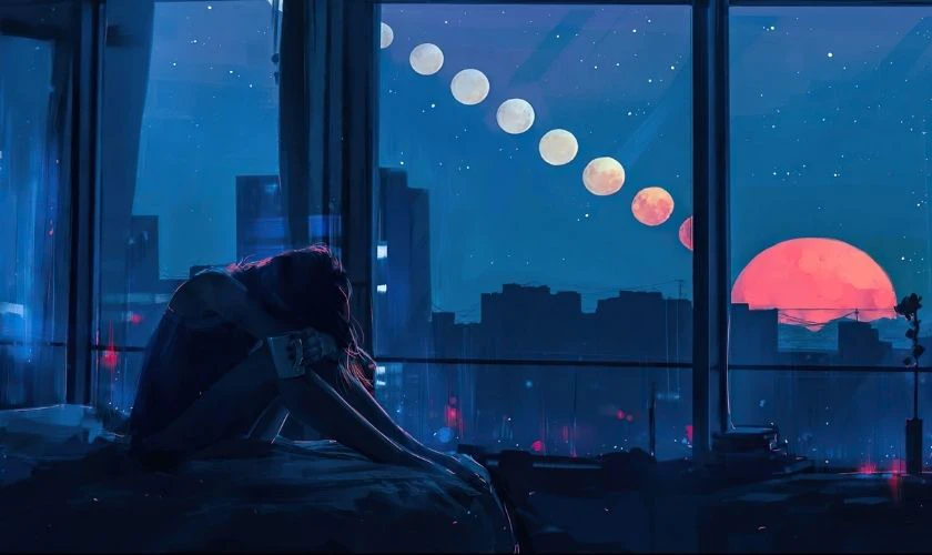 Ảnh nền buồn nữ cô đơn cho máy tính