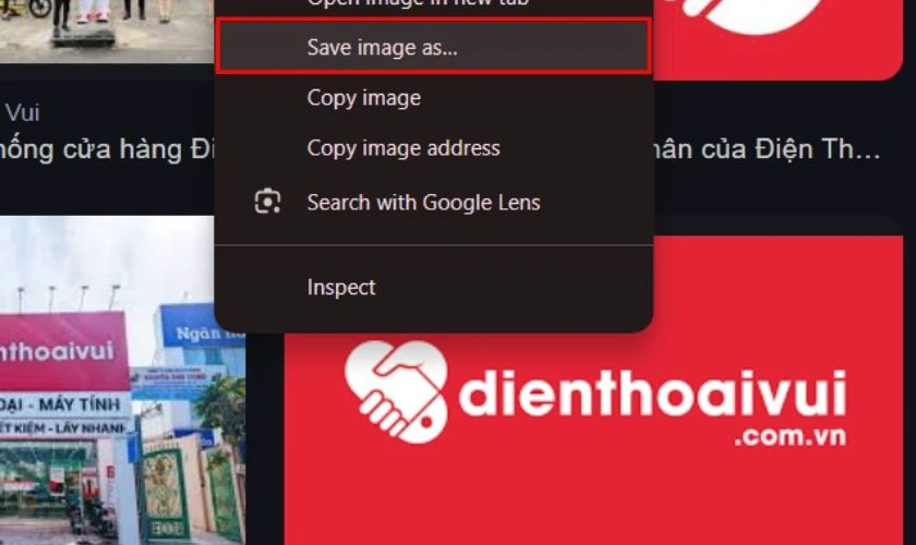 Nhấp chuột phải vào ảnh và chọn Save image as…