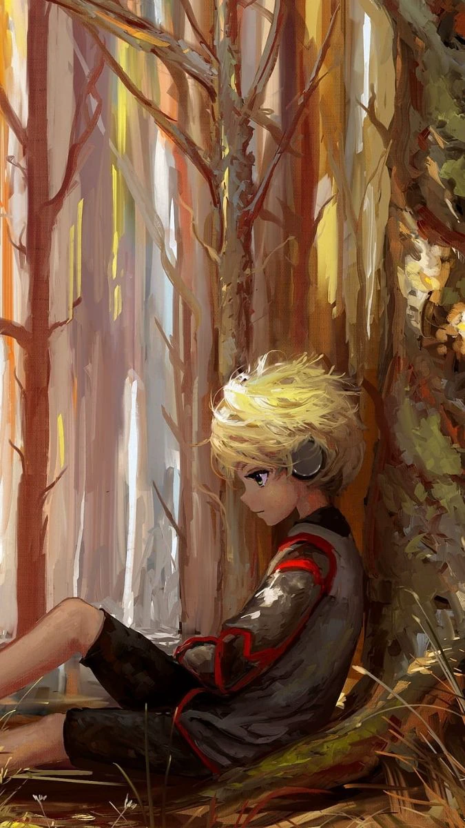 Ảnh nền buồn cô đơn dưới gốc cây