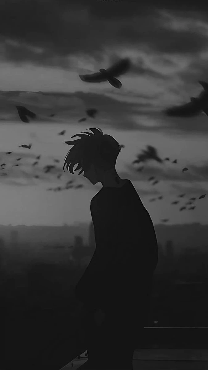 Hình nền buồn anime - chàng trai một mình