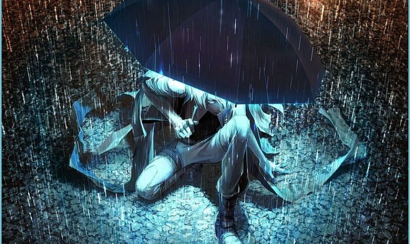 Ảnh nền buồn dưới mưa