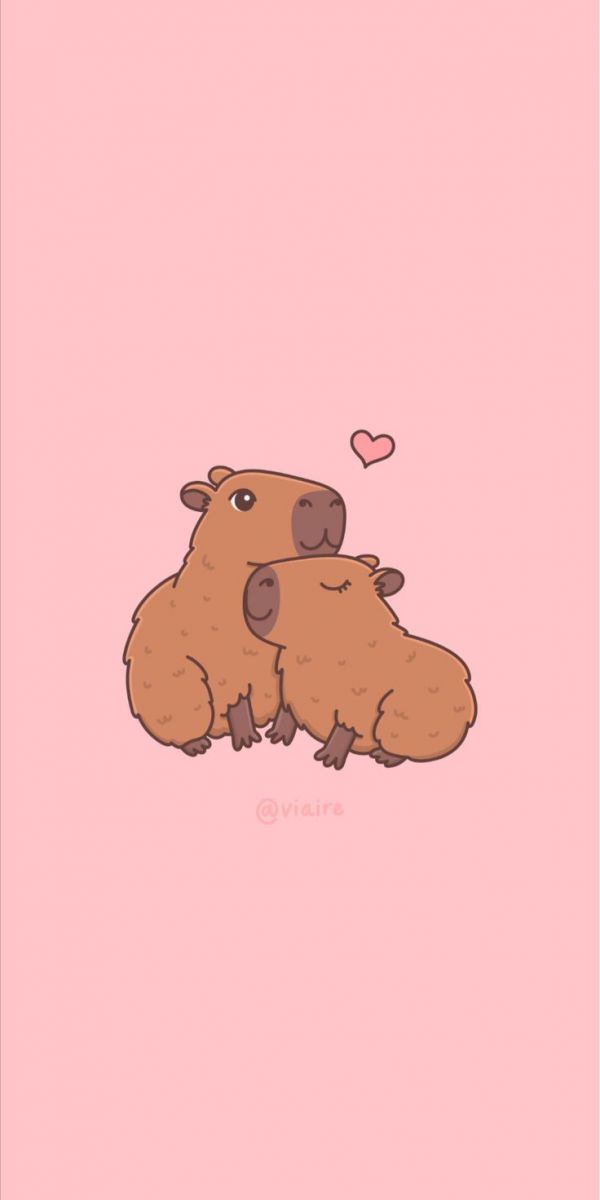 Hình nền capybara cute cho điện thoại cặp đôi