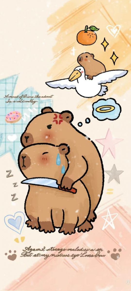 Hình nền điện thoại capybara cho người hay ghen