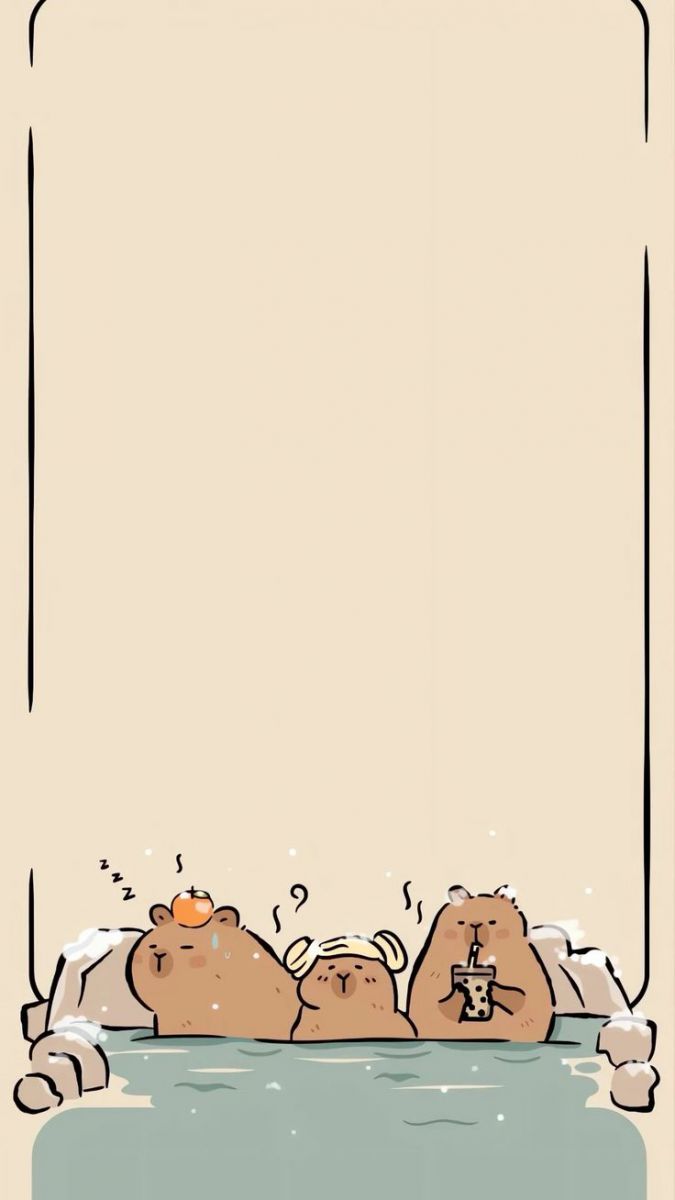 Hình nền capybara wallpaper chibi, tối giản cho điện thoại