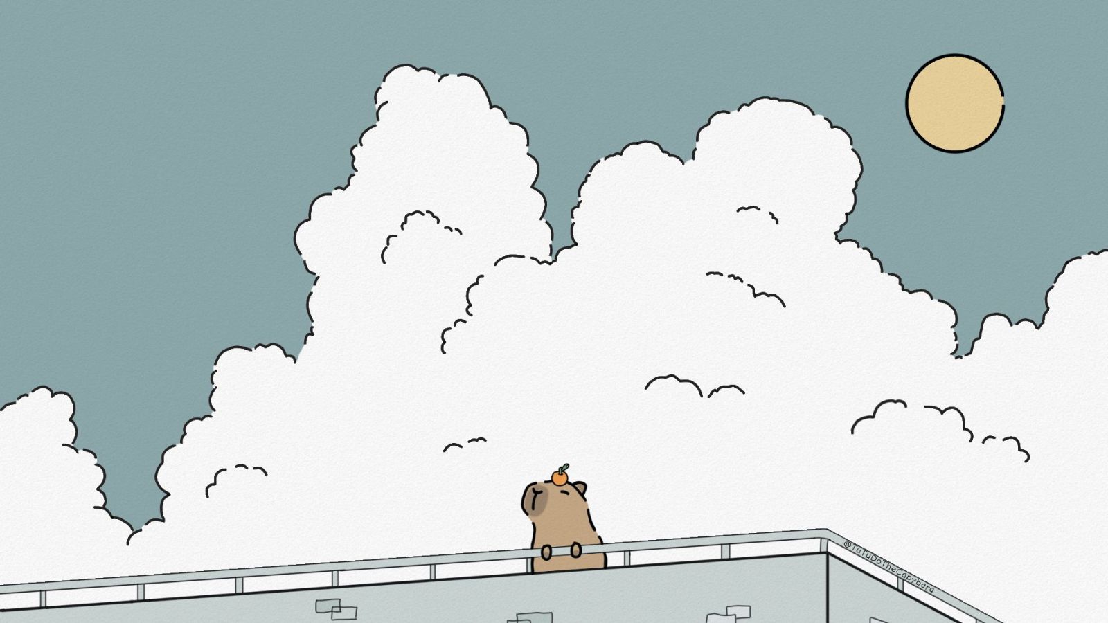 Hình nền capypara chibi cute, chất lượng Full HD cho máy tính