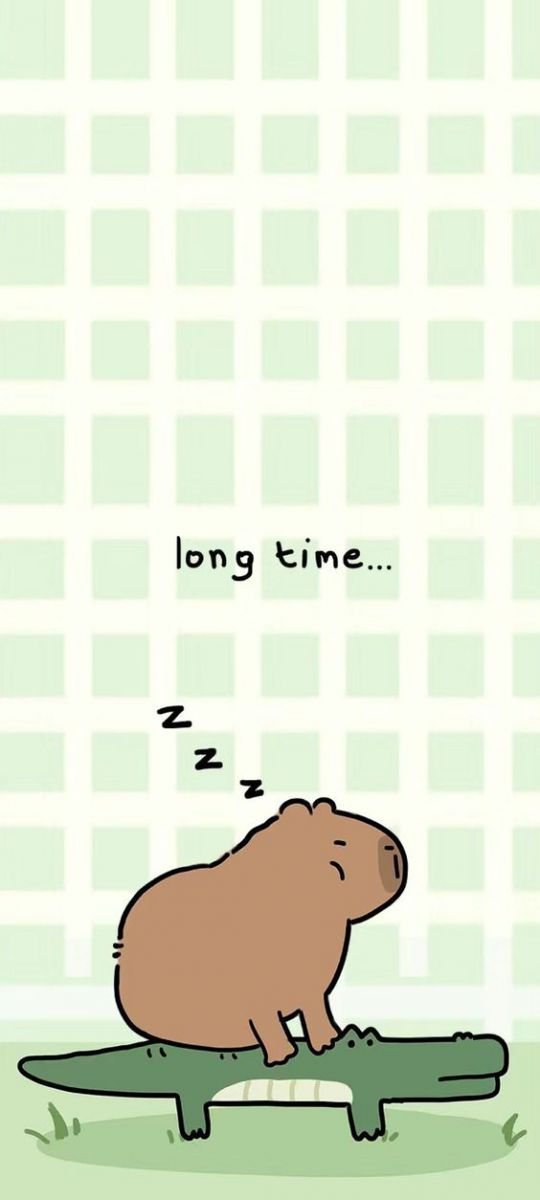 Hình nền capybara cute được cá sấu cõng trên lưng cho điện thoại