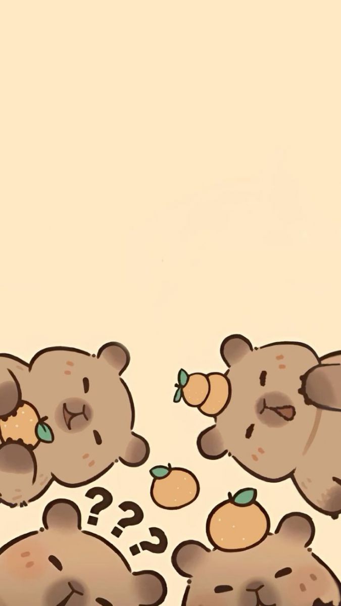 Hình nền capybara wallpaper hoạt hình cho điện thoại