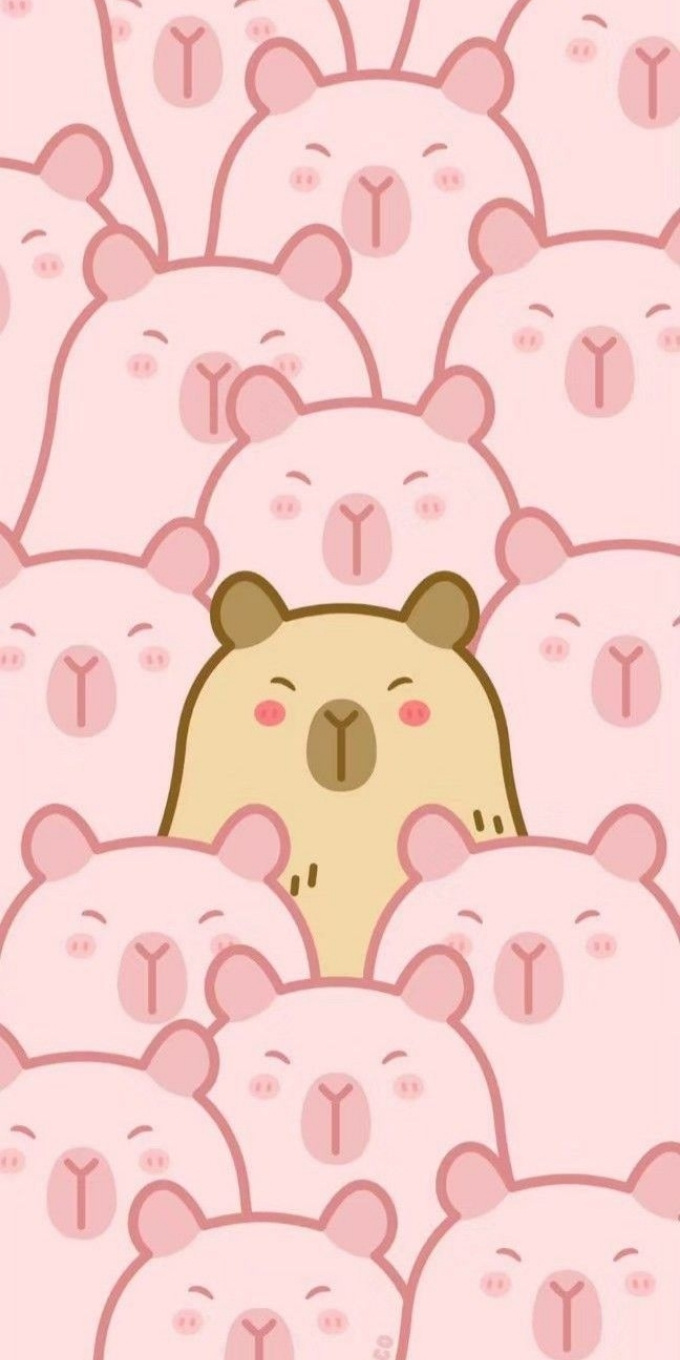 Hình nền Capybara màu hồng