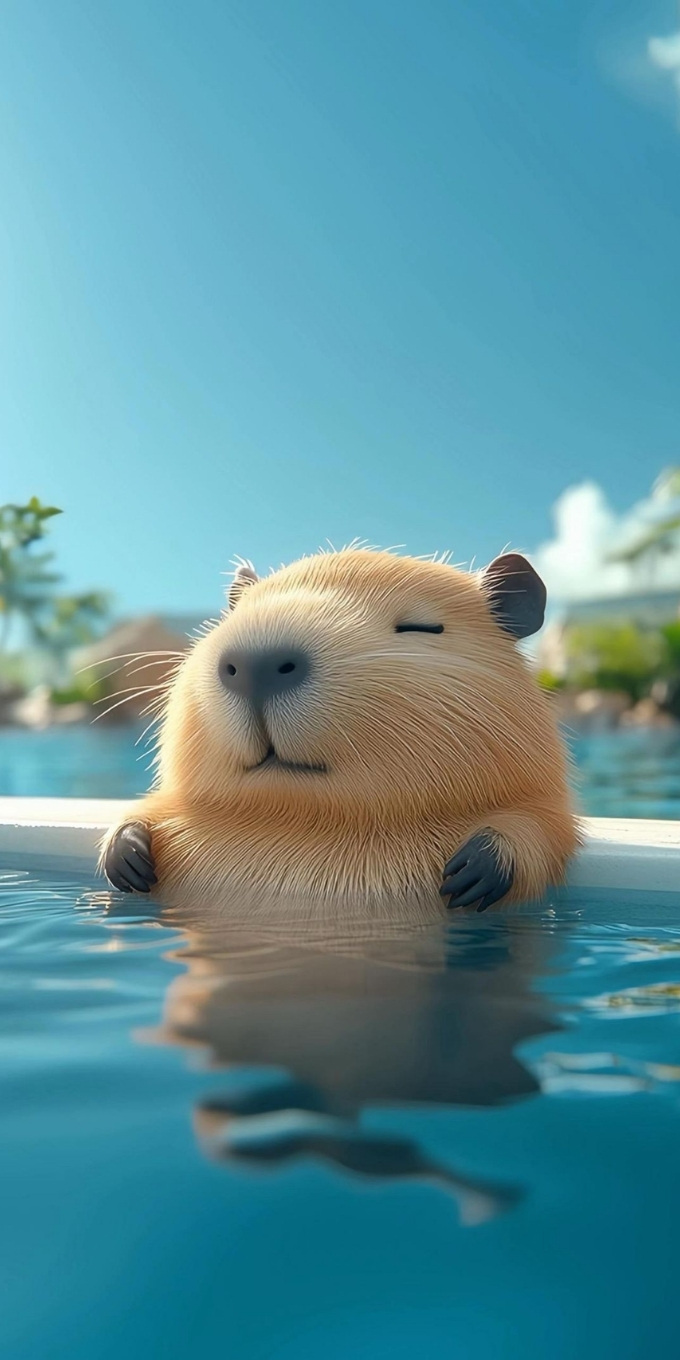 Hình nền Capybara vô tri, dễ thương