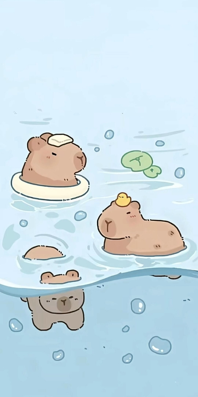 Hình nền Capybara chibi