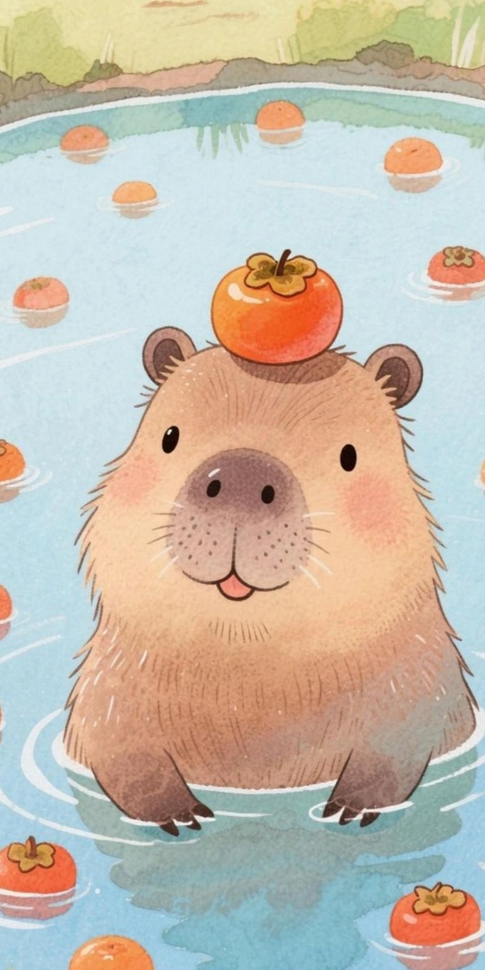 Hình nền Capybara chibi