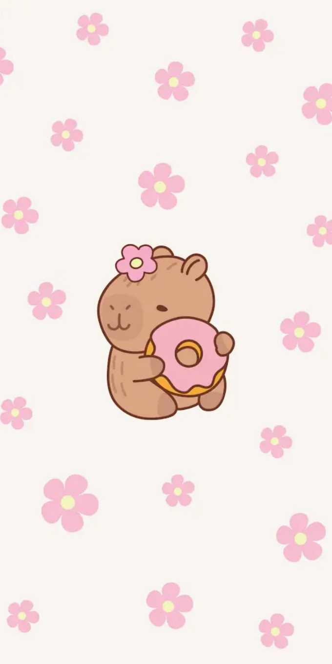 Hình nền Capybara màu hồng