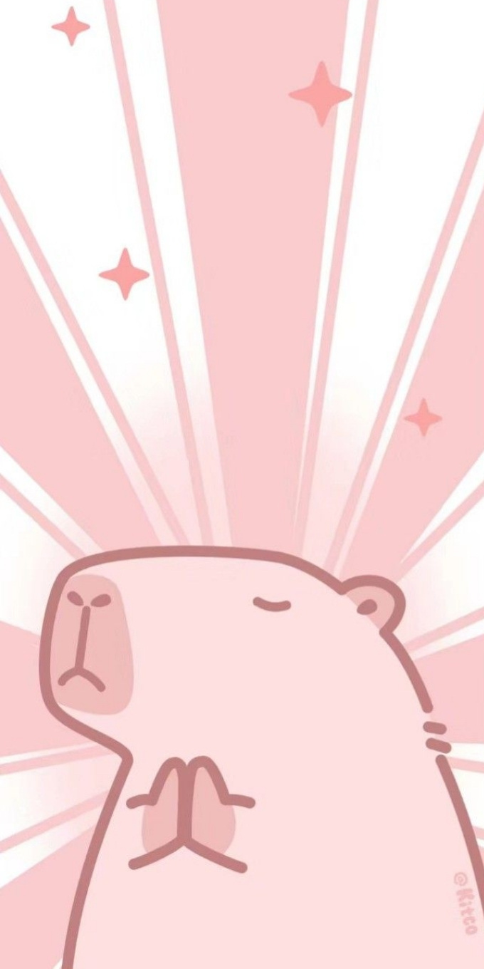 Hình nền Capybara màu hồng