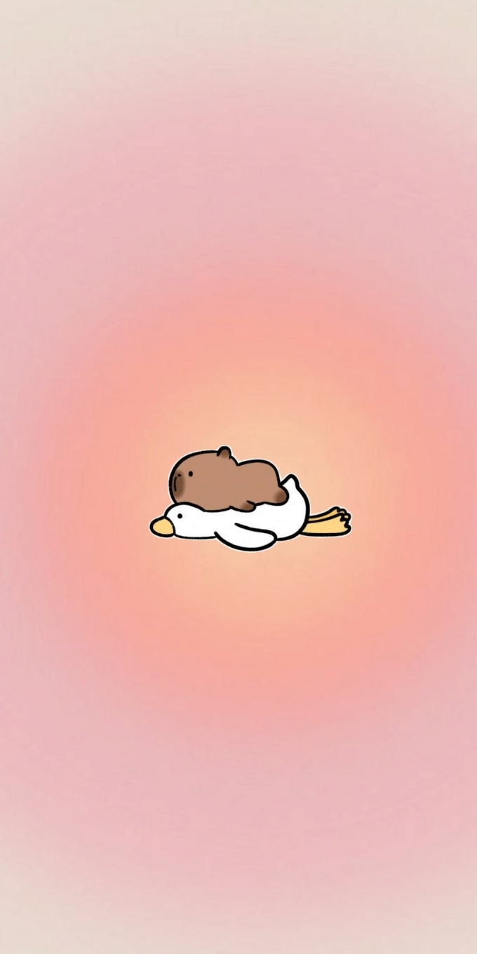 Hình nền Capybara màu hồng