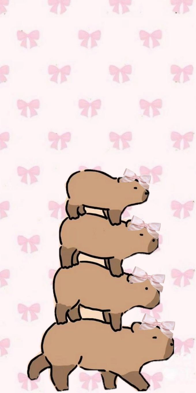 Hình nền Capybara màu hồng