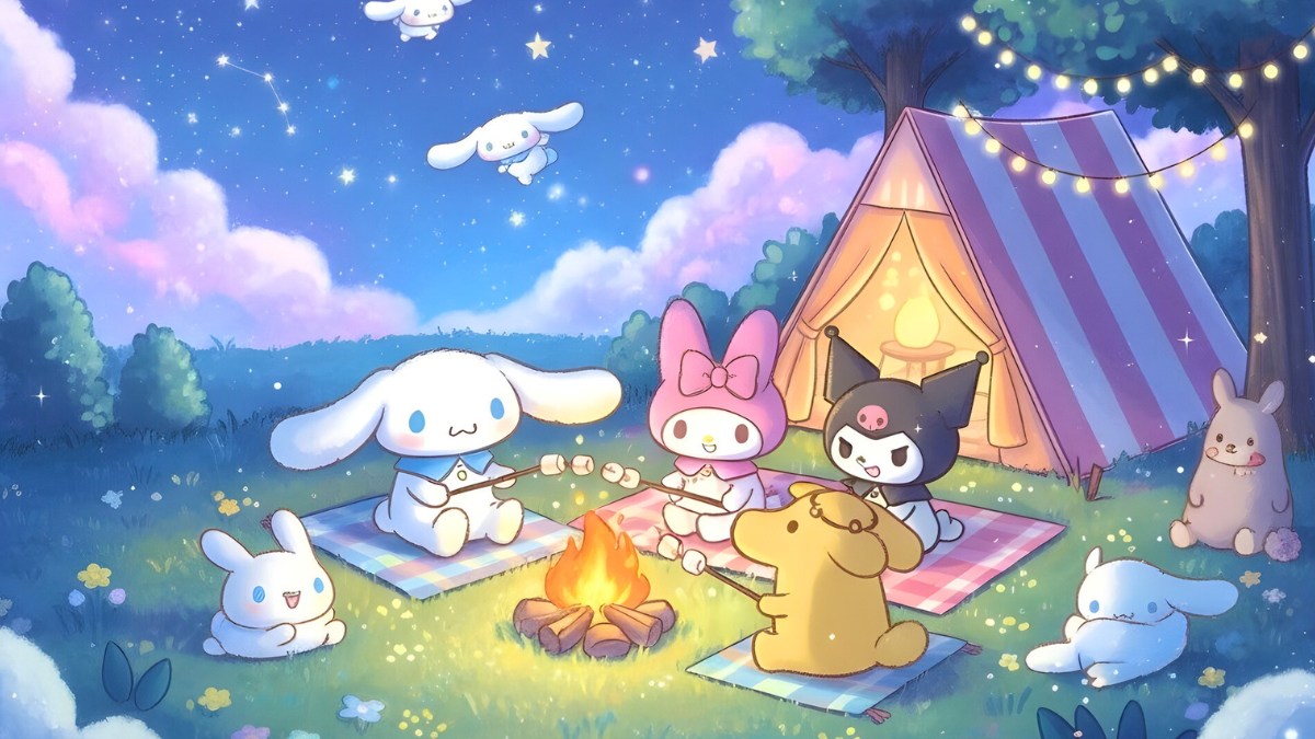 Ảnh nền máy tính Cinnamoroll cùng bạn bè