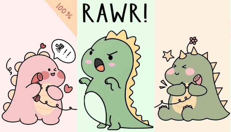 hình nền khủng long cute