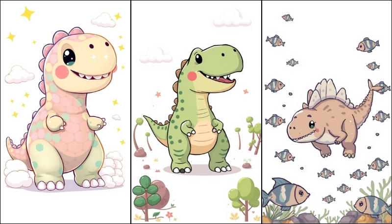 hình nền khủng long siêu cute