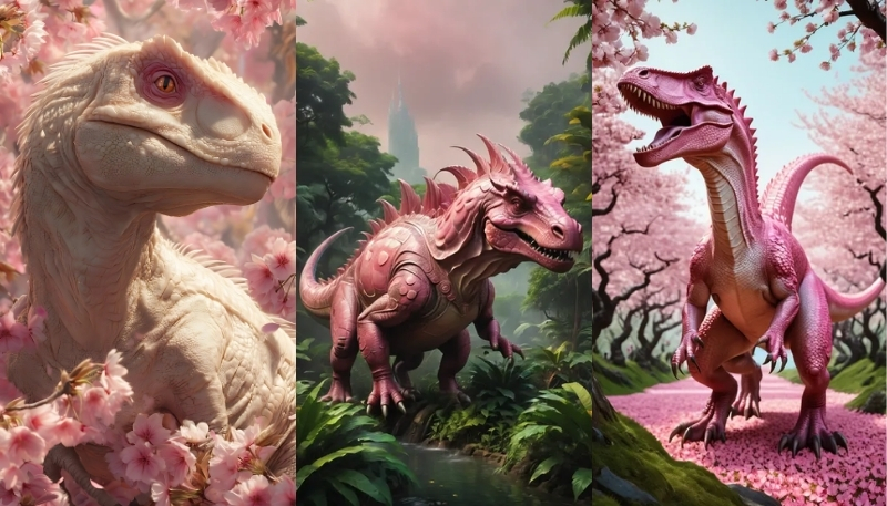 bộ sưu tập ảnh khủng long màu hồng cực đẹp