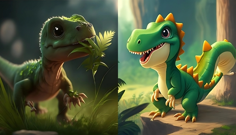 hình ảnh khủng long xanh cute