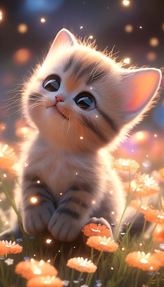 Hình nền mèo 3D cute 4K