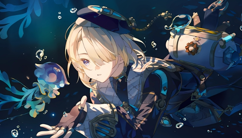 hình nền Genshin Impact lặn đại dương cho desktop
