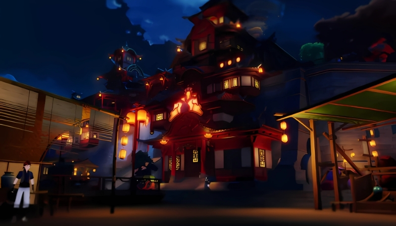 ảnh nền phong cảnh Genshin Impact buổi tối