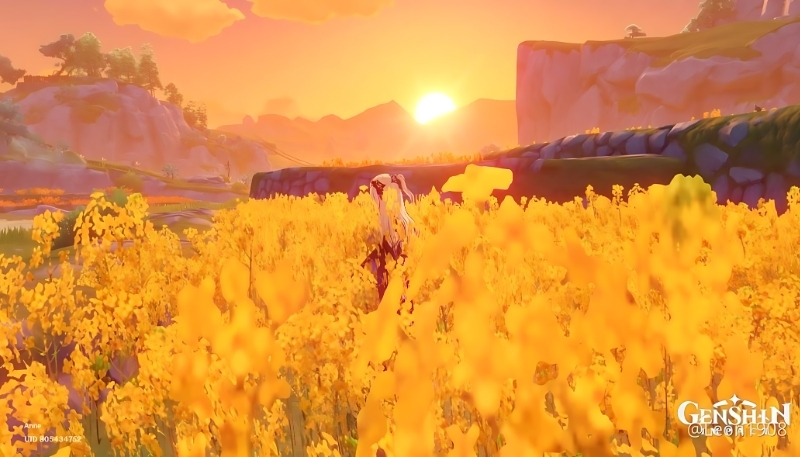 hình nền phong cảnh Genshin Impact vàng cực đẹp