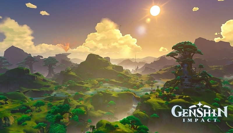 Tìm hình nền Genshin Impact phong cảnh yên bình